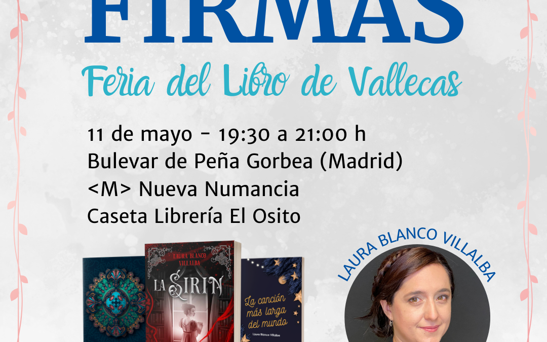 Firmas en Feria del Libro de Vallecas (Madrid) el 11 de mayo